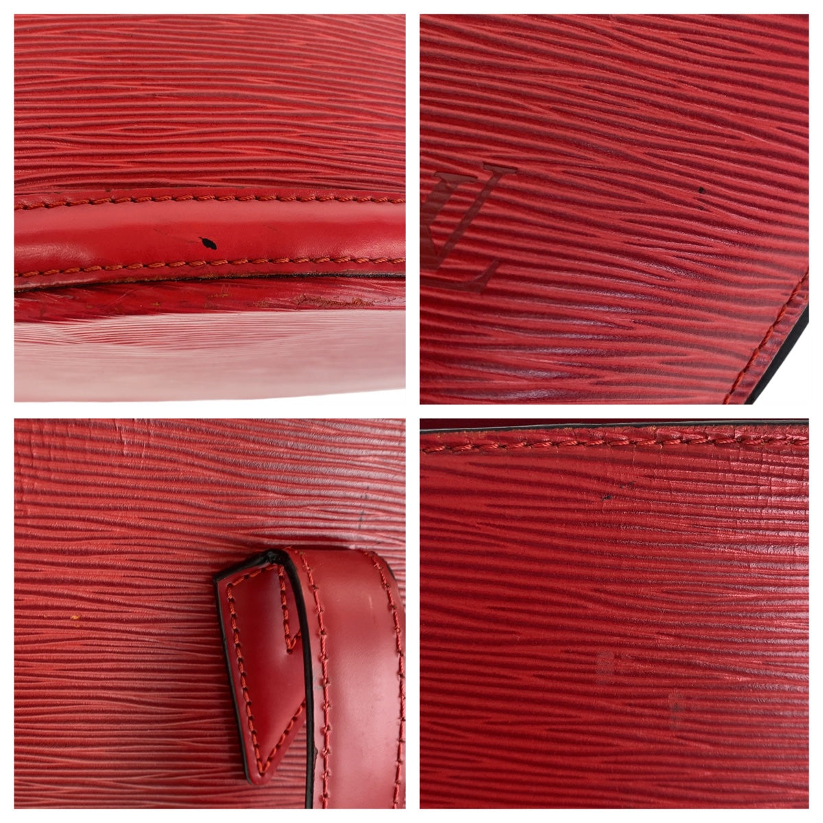 19841
LOUIS VUITTON ルイヴィトン エピ サンジャック カスティリアン レッド ゴールド金具 エピレザー M52277 トートバッグ ショルダーバッグ  レディース AB