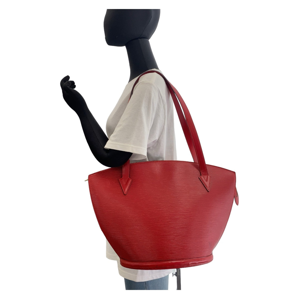 19841
LOUIS VUITTON ルイヴィトン エピ サンジャック カスティリアン レッド ゴールド金具 エピレザー M52277 トートバッグ ショルダーバッグ  レディース AB