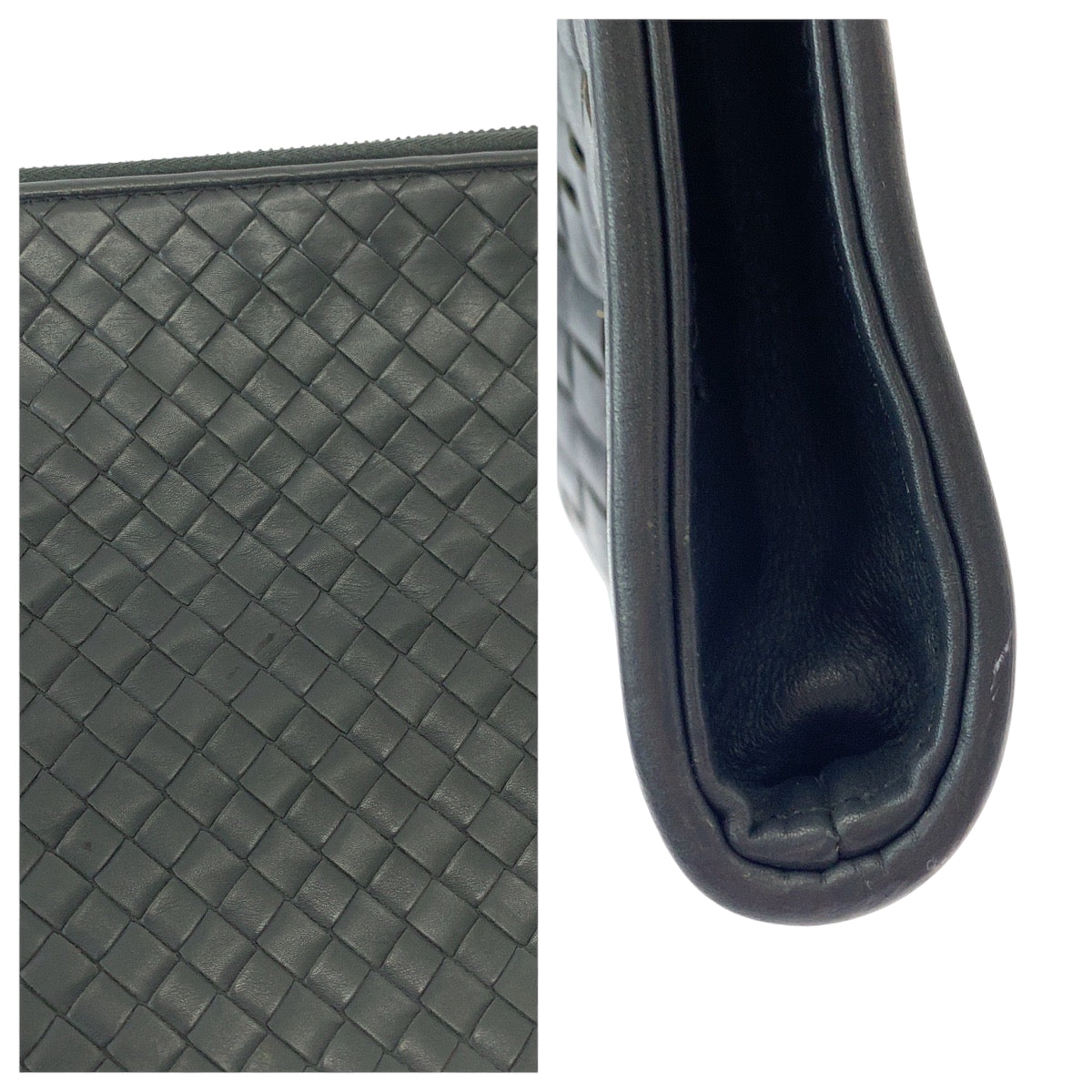 19844
BOTTEGAVENETA ボッテガヴェネタ イントレチャート グレー シルバー金具 レザー クラッチバッグ セカンドバッグ メンズ ABP