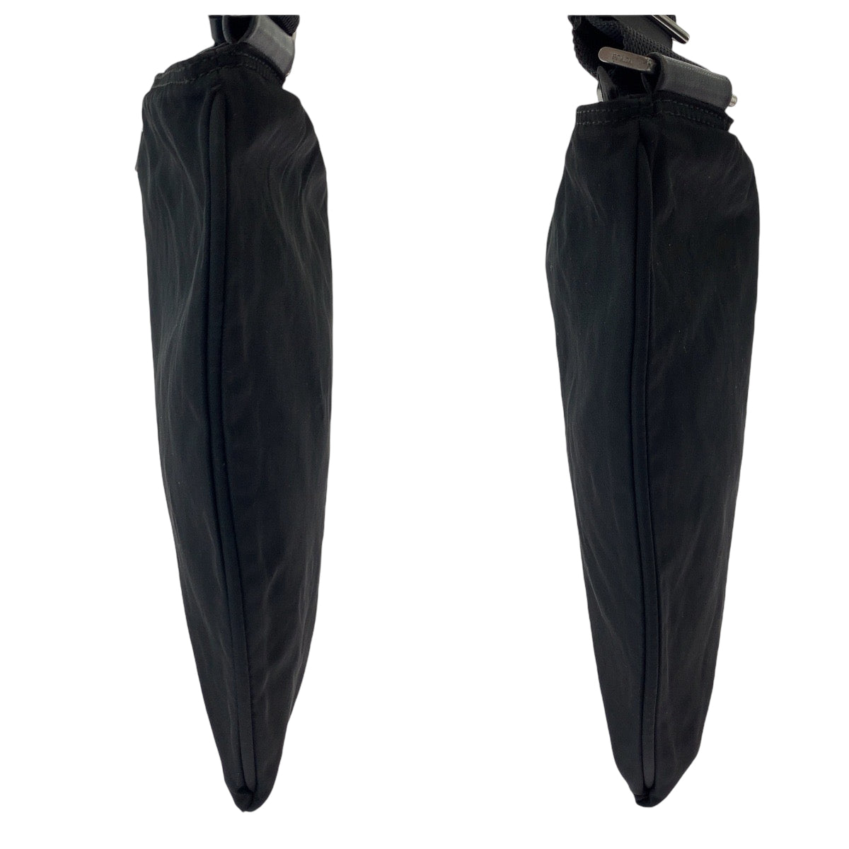 PRADA プラダ テスート 三角ロゴプレート ブラック シルバー金具 ナイロン 斜め掛け ショルダーバッグ ポシェット  レディース ABP