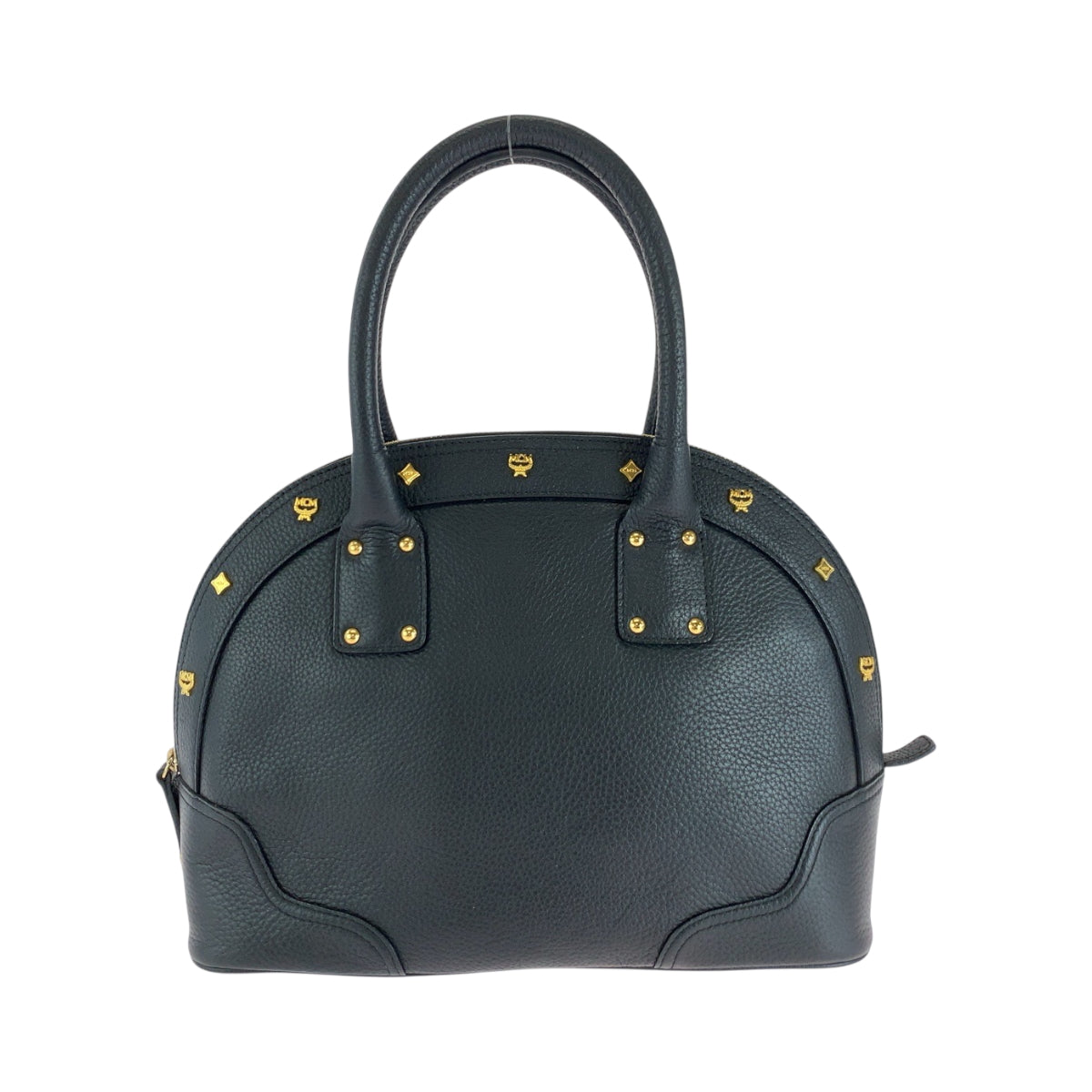 MCM エム シー エム ロゴ ブラック 黒 ゴールド金具 レザー ハンドバッグ トートバッグ  レディース ABP