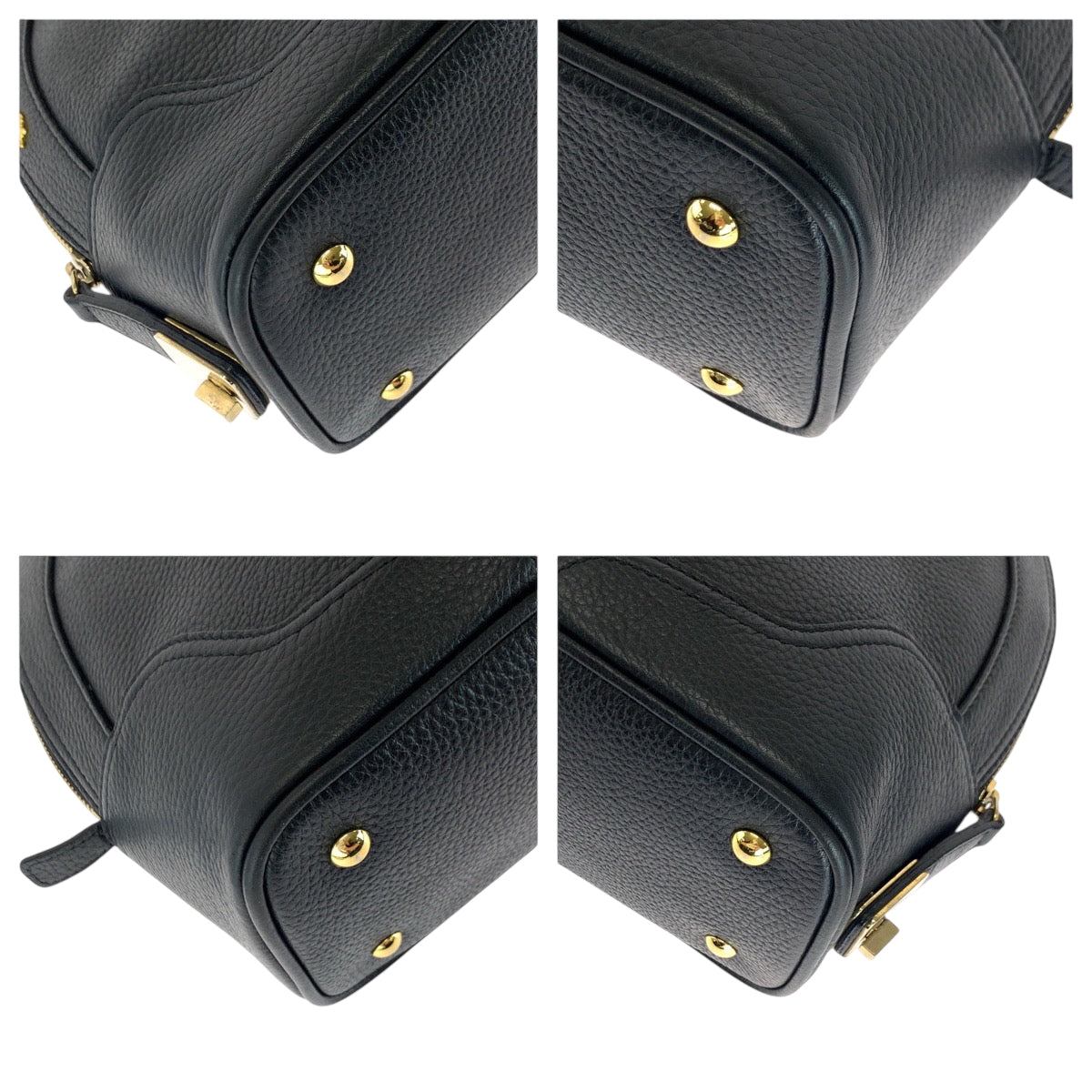 MCM エム シー エム ロゴ ブラック 黒 ゴールド金具 レザー ハンドバッグ トートバッグ  レディース ABP