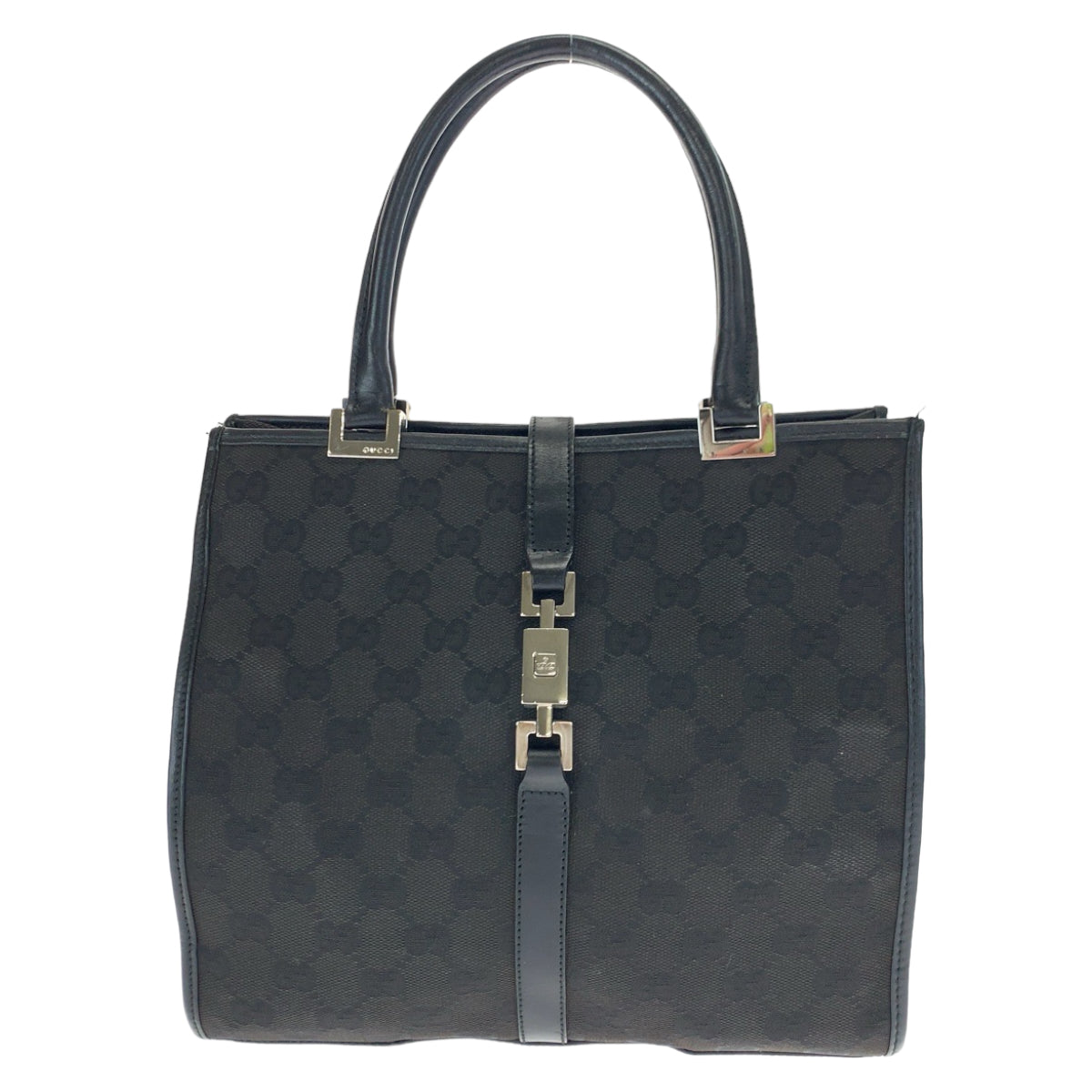 19851
GUCCI Jackie Black Silver Hardware GG Canvas 002 1065 Tote Bag Handbag Women's ABP34