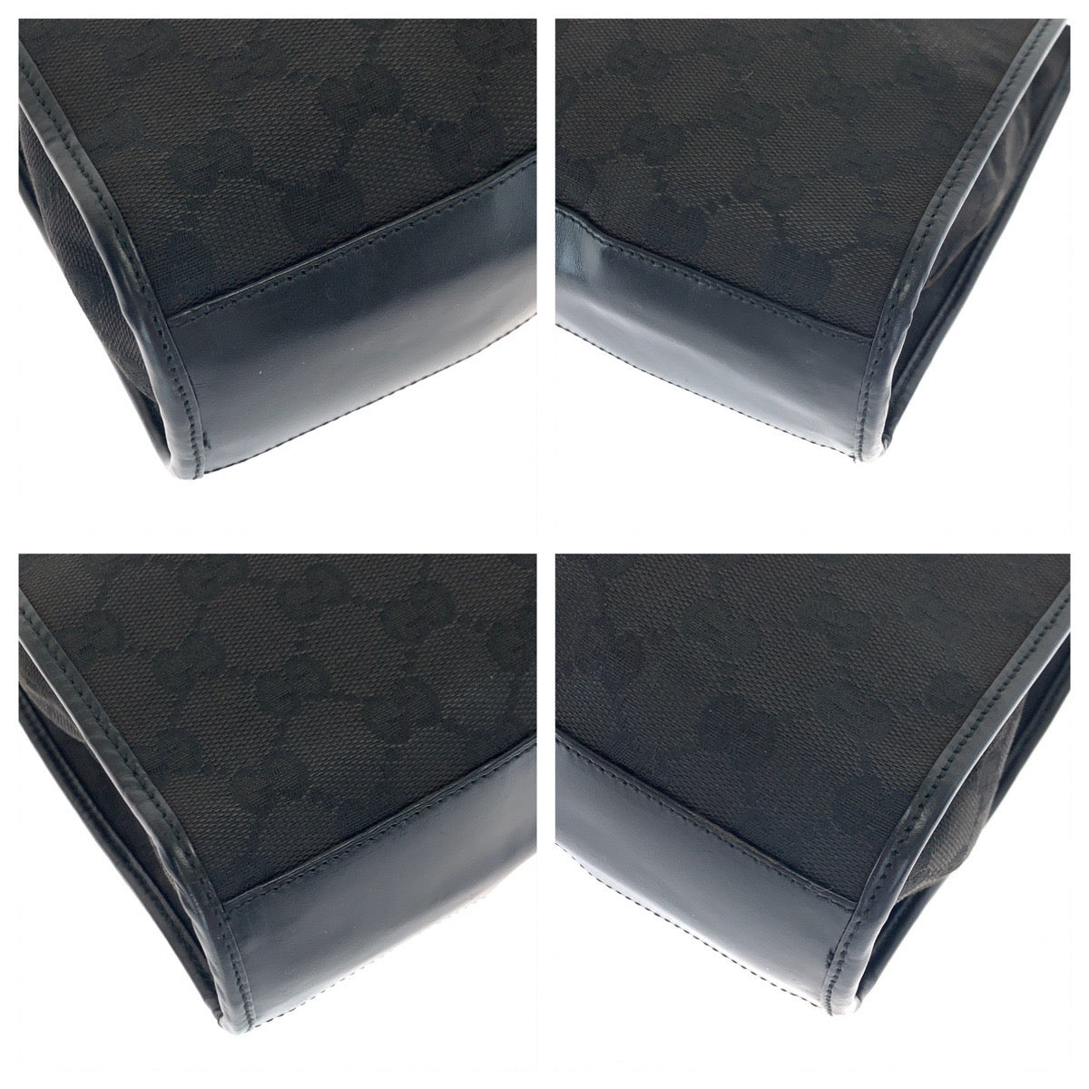 19851
GUCCI Jackie Black Silver Hardware GG Canvas 002 1065 Tote Bag Handbag Women's ABP34