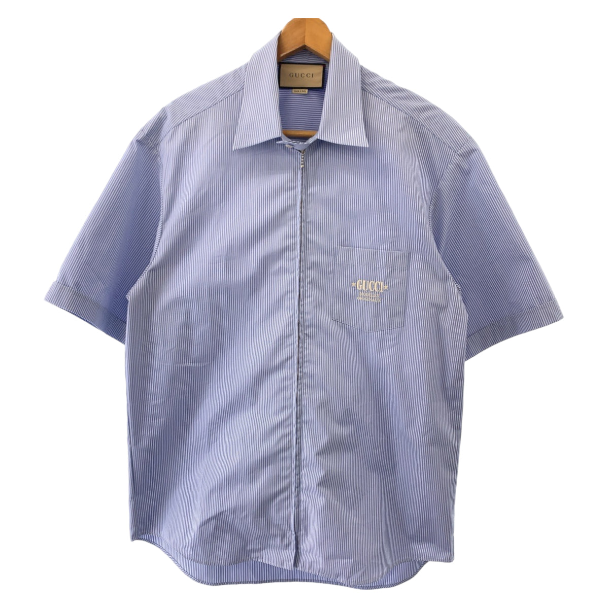19853
GUCCI グッチ 23SS エンブロイダリー ロゴ刺繍 サイズ48 ブルー ホワイト コットン 740320 ZANHM 半袖シャツ カットソー メンズ SA44