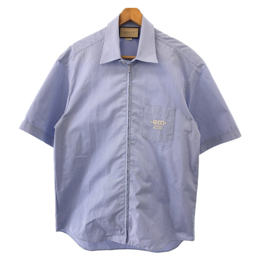 19853
GUCCI グッチ 23SS エンブロイダリー ロゴ刺繍 サイズ48 ブルー ホワイト コットン 740320 ZANHM 半袖シャツ カットソー メンズ SA44