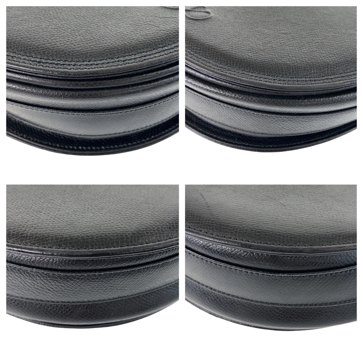 Valentino Garavani ヴァレンティノ ガラヴァーニ ヴィンテージ ブラック 黒 ゴールド金具 レザー 斜め掛け ショルダーバッグ ポシェット  レディース A