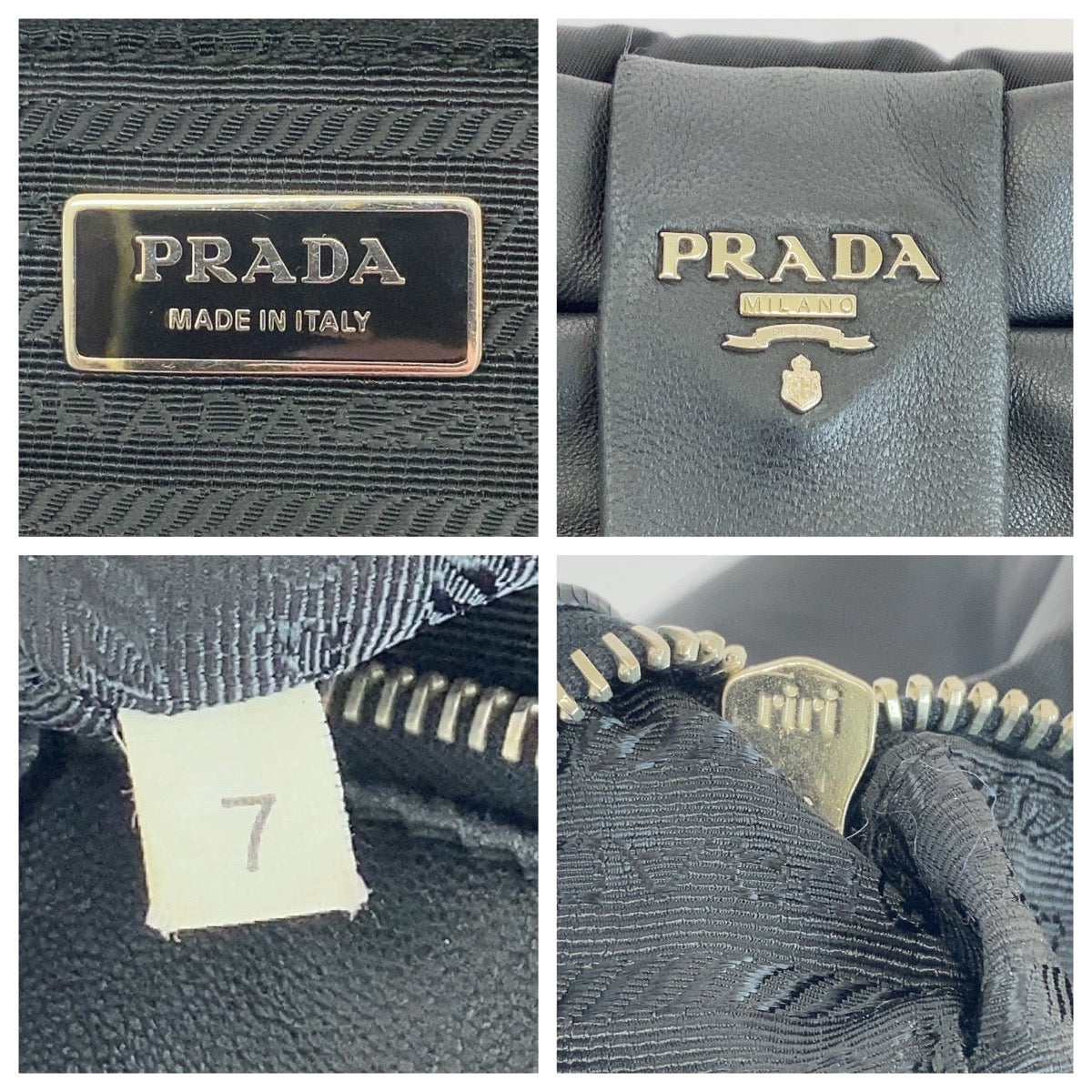 PRADA プラダ テスート リボン 三角ロゴプレート ブラック 黒 シルバー金具 ナイロン BN1601 トートバッグ ハンドバッグ  レディース ABP
