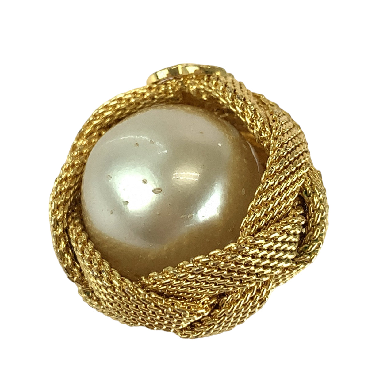 19856
CHANEL シャネル パール ココマーク ゴールド ホワイト メタル / パール イヤリング 97 A刻印 レディース AB32