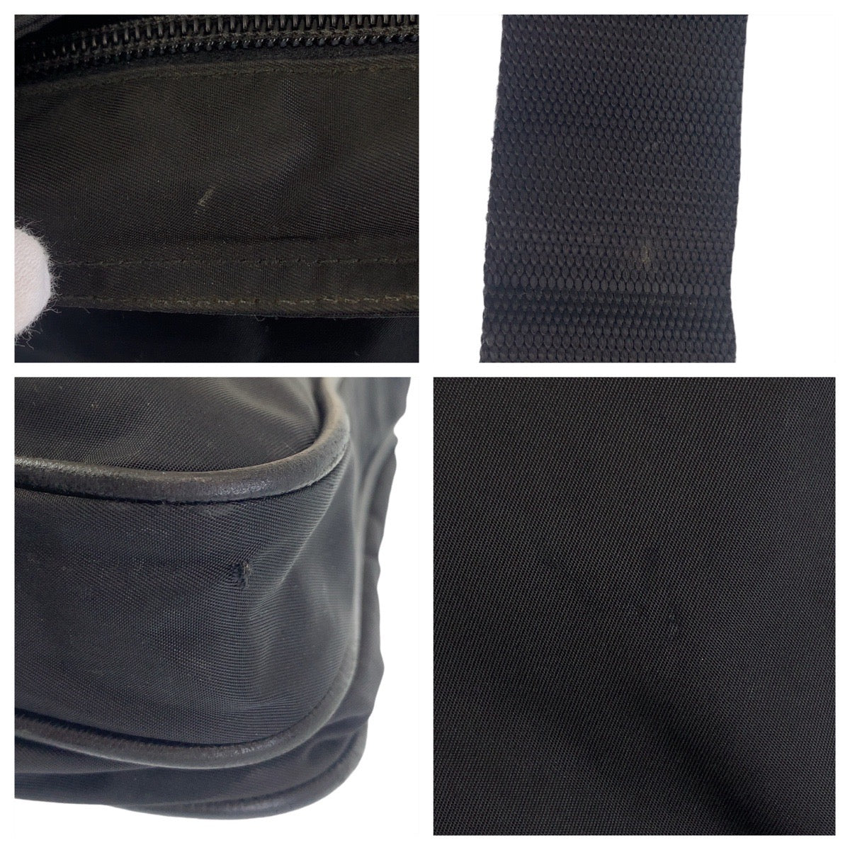 19858
PRADA プラダ テスート 三角ロゴプレート ブラック シルバー金具 ナイロン ショルダーバッグ メッセンジャーバッグ メンズ ABP