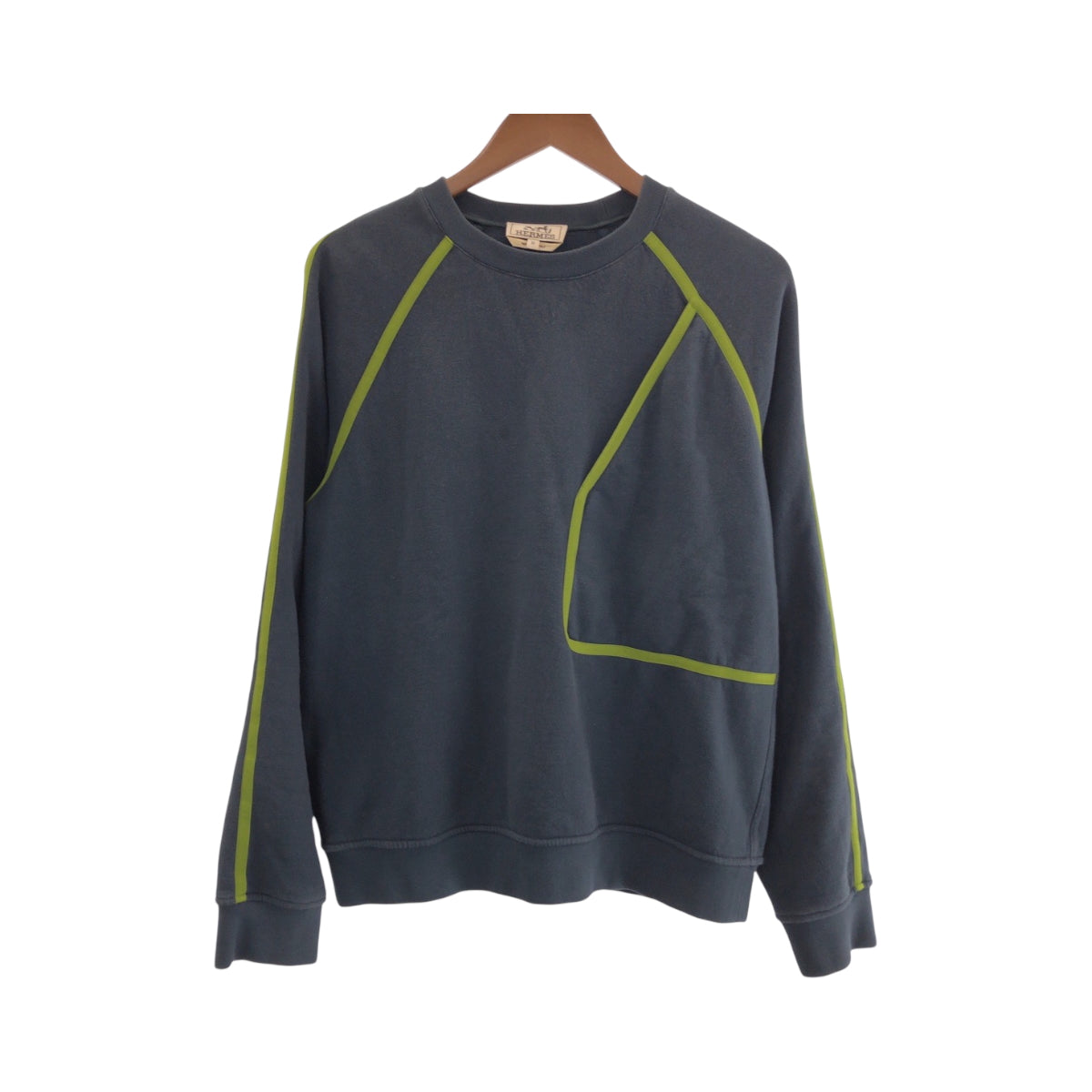 19860
HERMES エルメス ゴスコロレ サイズM ダークグリーン ライトグリーン コットン スウェットシャツ トレーナー メンズ AB35