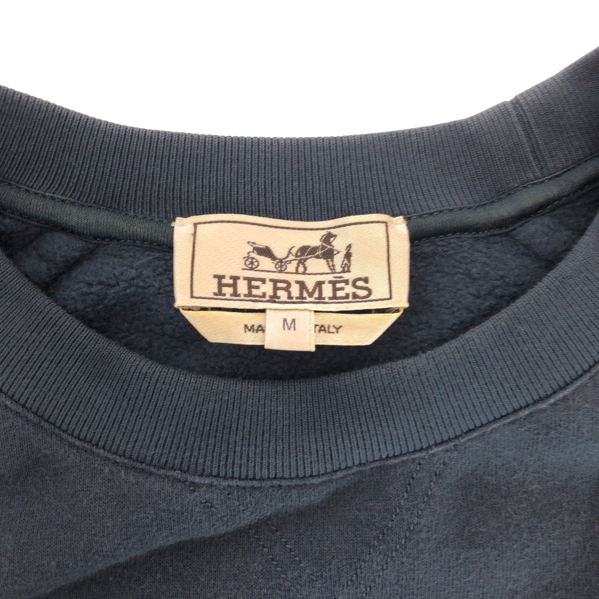 19860
HERMES エルメス ゴスコロレ サイズM ダークグリーン ライトグリーン コットン スウェットシャツ トレーナー メンズ AB35