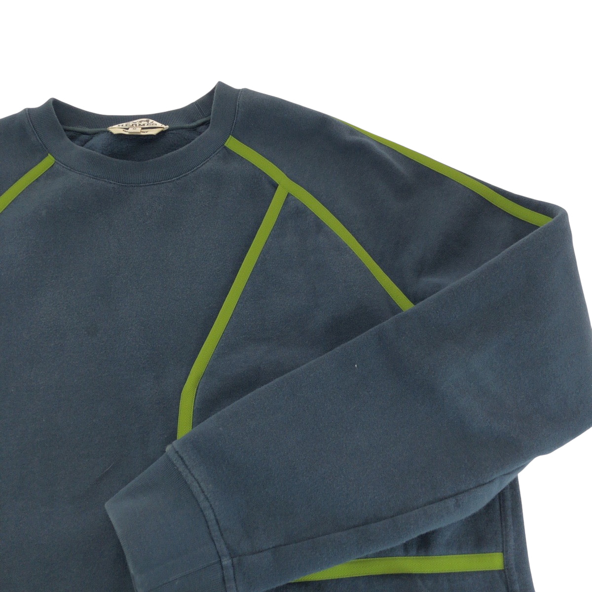 19860
HERMES エルメス ゴスコロレ サイズM ダークグリーン ライトグリーン コットン スウェットシャツ トレーナー メンズ AB35