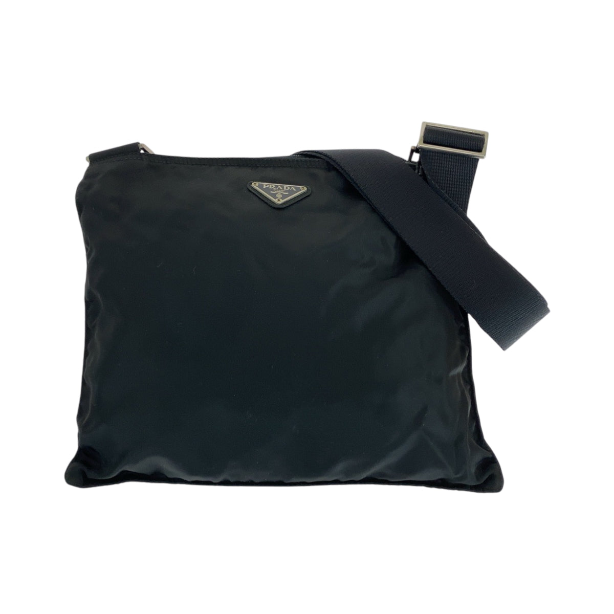PRADA プラダ テスート 三角ロゴプレート ブラック 黒 シルバー金具 ナイロン ショルダーバッグ サコッシュ 男女兼用  メンズ ABP