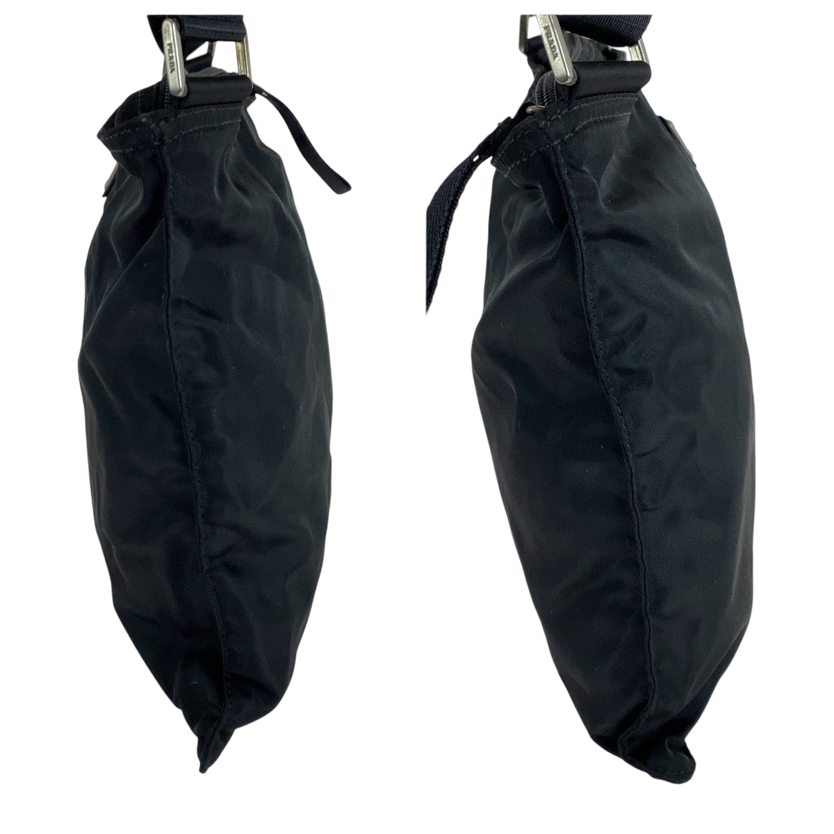 PRADA プラダ テスート 三角ロゴプレート ブラック 黒 シルバー金具 ナイロン ショルダーバッグ サコッシュ 男女兼用  メンズ ABP