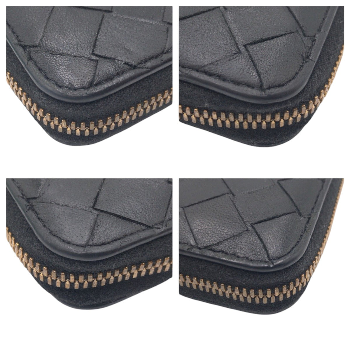 19862
BOTTEGAVENETA ボッテガヴェネタ イントレチャート ブラック 黒 ゴールド金具 レザー 長財布 ロングウォレット メンズ ABP