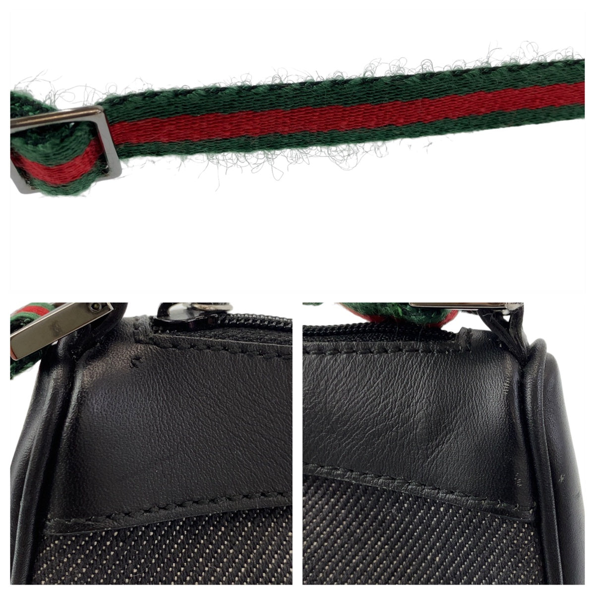 19864
GUCCI グッチ シェリーライン ブラック シルバー金具 キャンバス / レザー 92320 ハンドバッグ アクセサリーポーチ レディース A