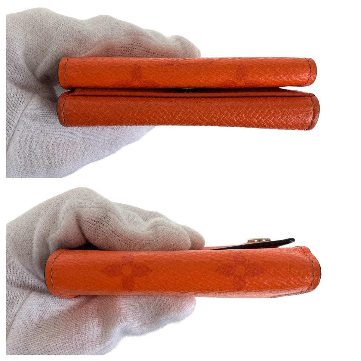 19865
LOUIS VUITTON ルイヴィトン タイガラマ モノグラム ディスカバリー コンパクトウォレット ボルケーノオレンジ シルバー金具 レザー M69245 折財布 コンパクトウォレット レディース AB28