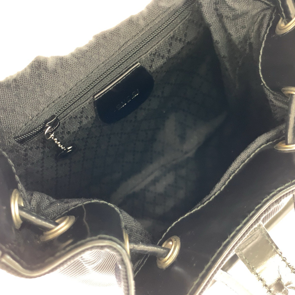 19871
GUCCI Bamboo Black Silver Hardware Leather 003 1998 0030 Backpack Daypack Women's ABP