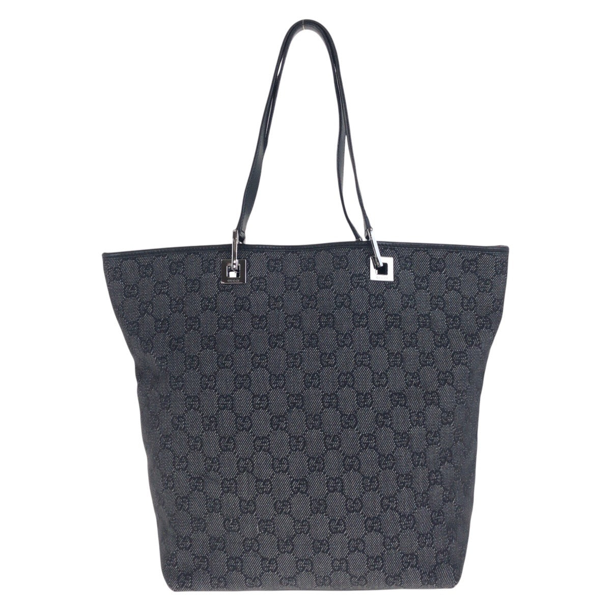 19872
GUCCI グッチ ブラック 黒 シルバー金具 GGキャンバス / レザー 31243 トートバッグ ショルダーバッグ レディース AB27
