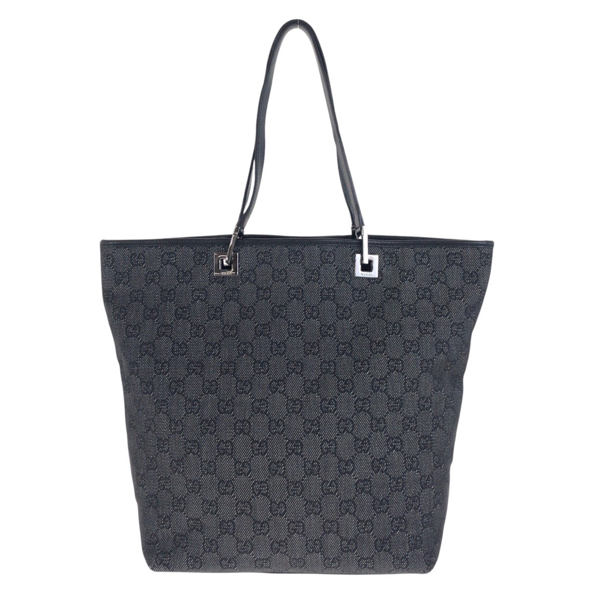 19872
GUCCI グッチ ブラック 黒 シルバー金具 GGキャンバス / レザー 31243 トートバッグ ショルダーバッグ レディース AB27