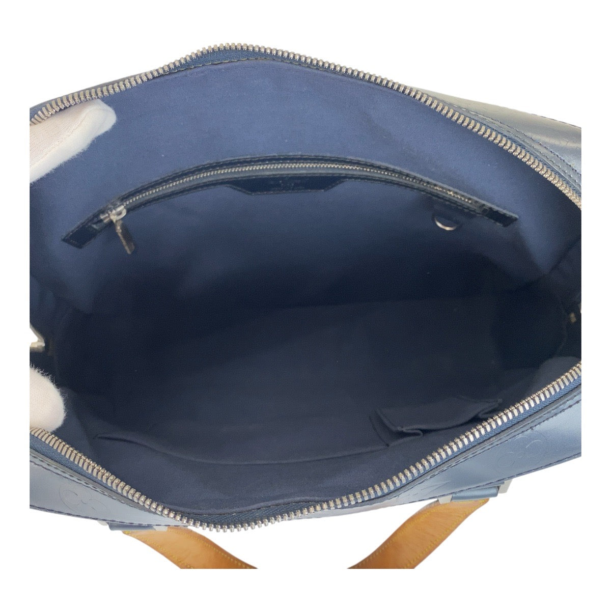 19873
LOUIS VUITTON Monogram Matte Malden Navy Silver Hardware Leather M55132 Business Bag Tote Bag Men's AB38