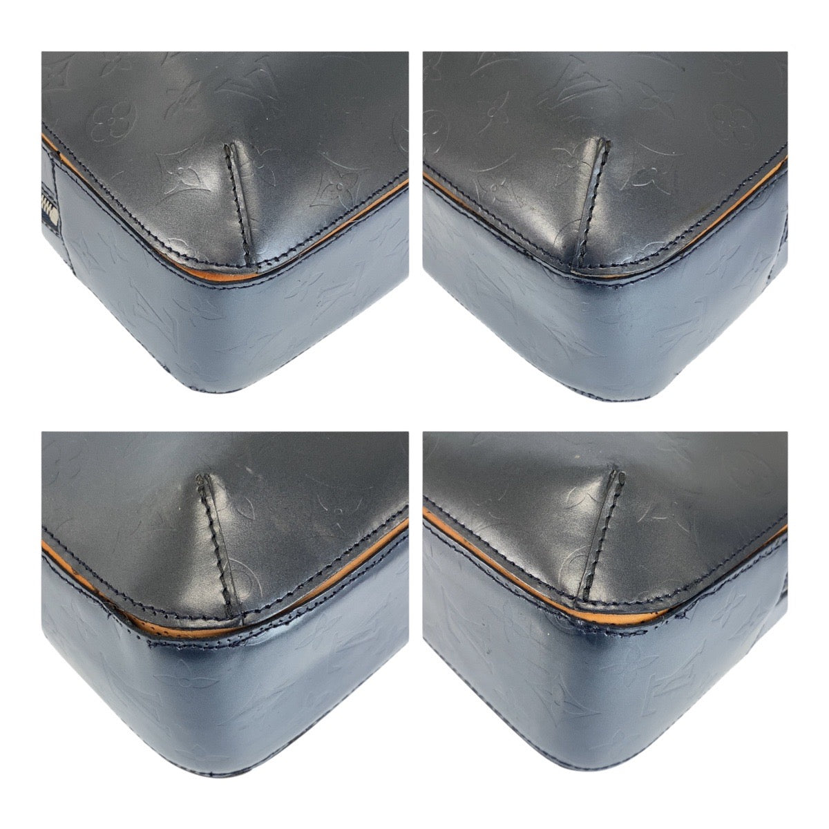 19873
LOUIS VUITTON Monogram Matte Malden Navy Silver Hardware Leather M55132 Business Bag Tote Bag Men's AB38