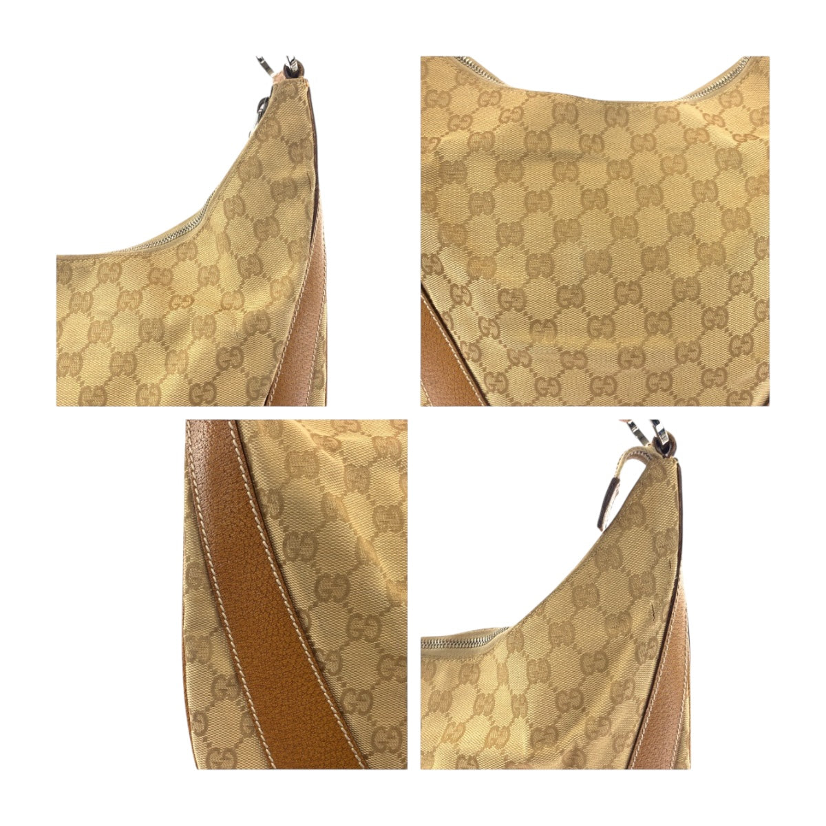 19874
GUCCI Beige Camel Silver Hardware GG Canvas 124357 Shoulder Bag Shoulder Carry Women's AB29
