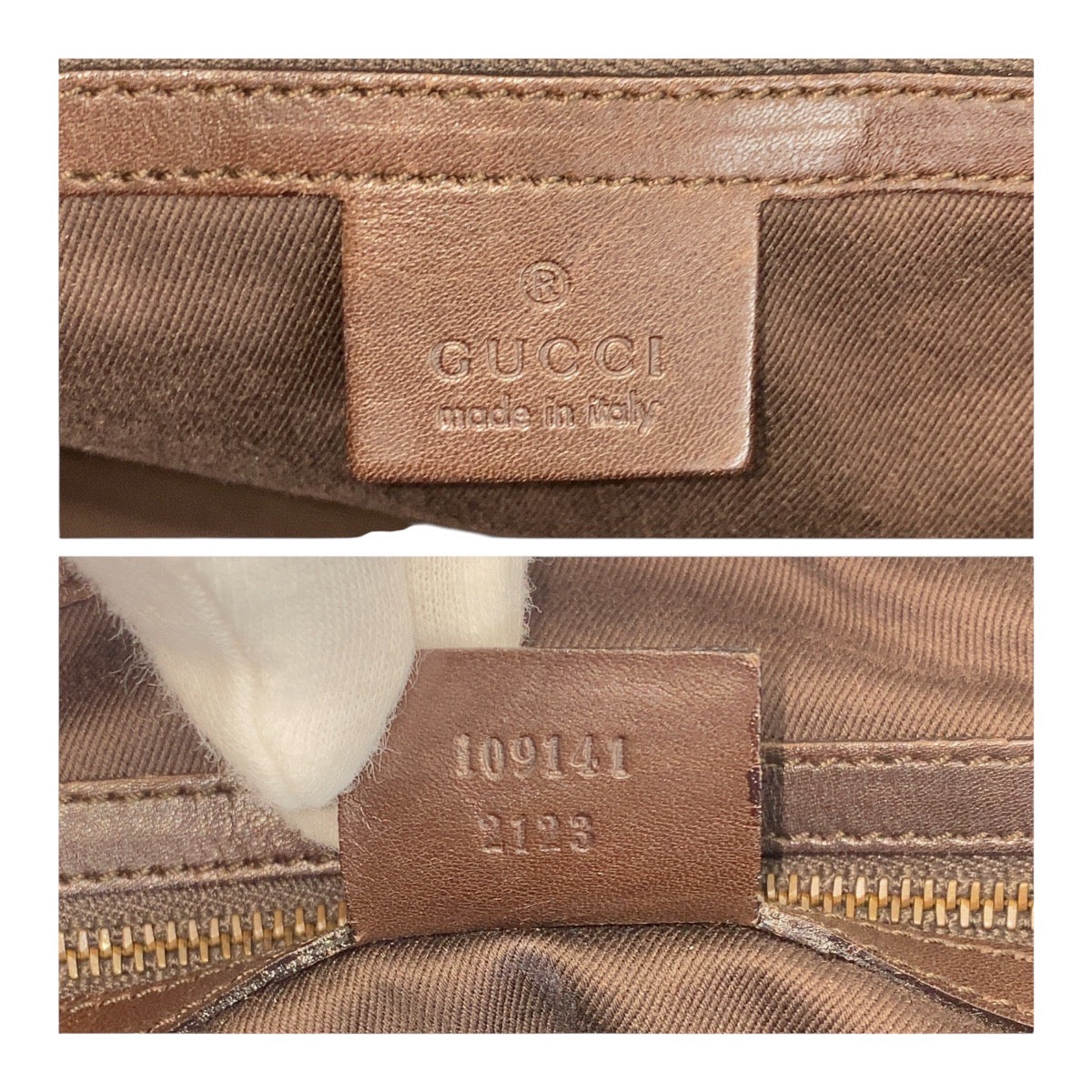 19880
GUCCI Beige Brown Gold Hardware GG Canvas / Leather 109141 Tote Bag Shoulder Bag Ladies AB34
