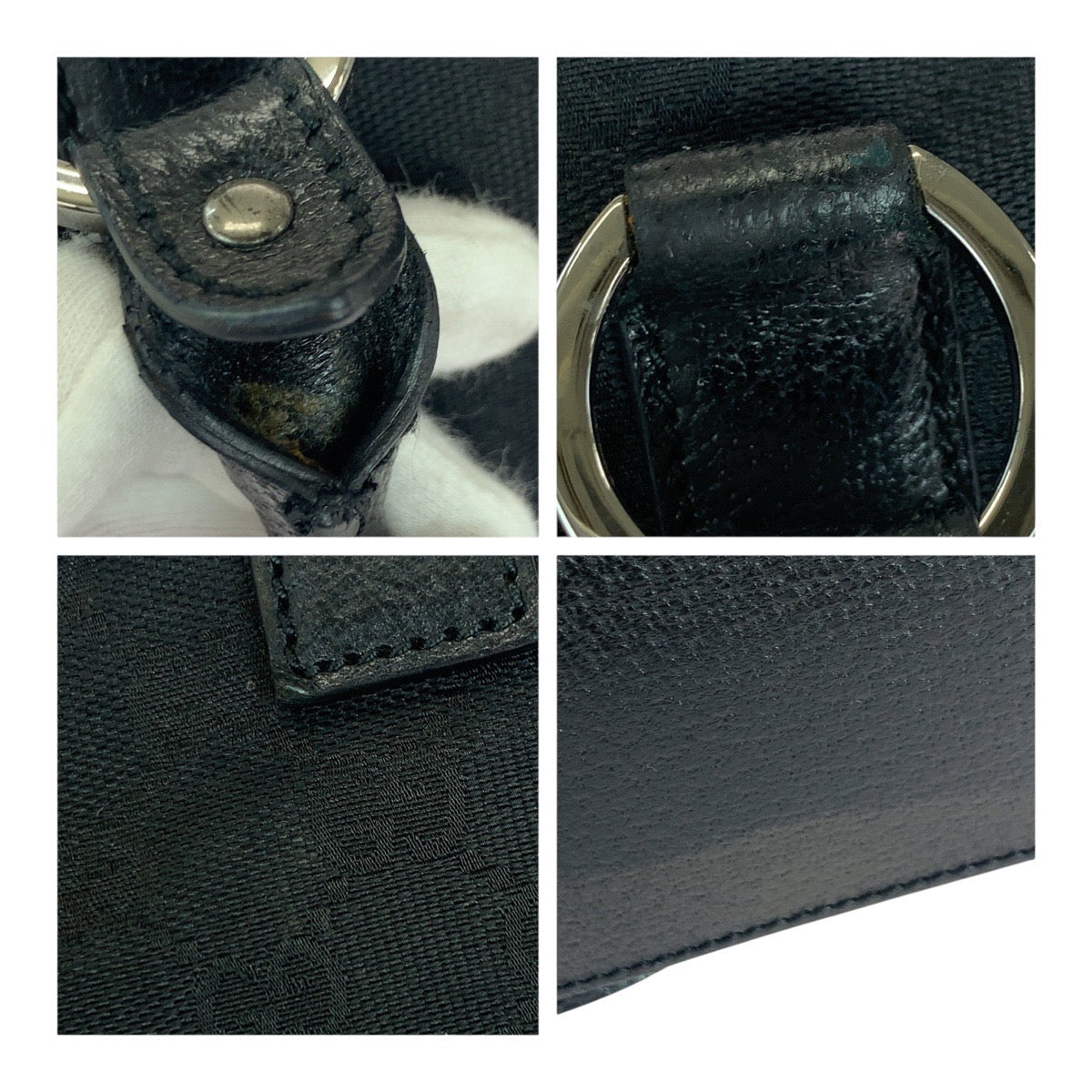19881
GUCCI グッチ ブラック 黒 シルバー金具 GGキャンバス 113009 ハンドバッグ レディース ABP34