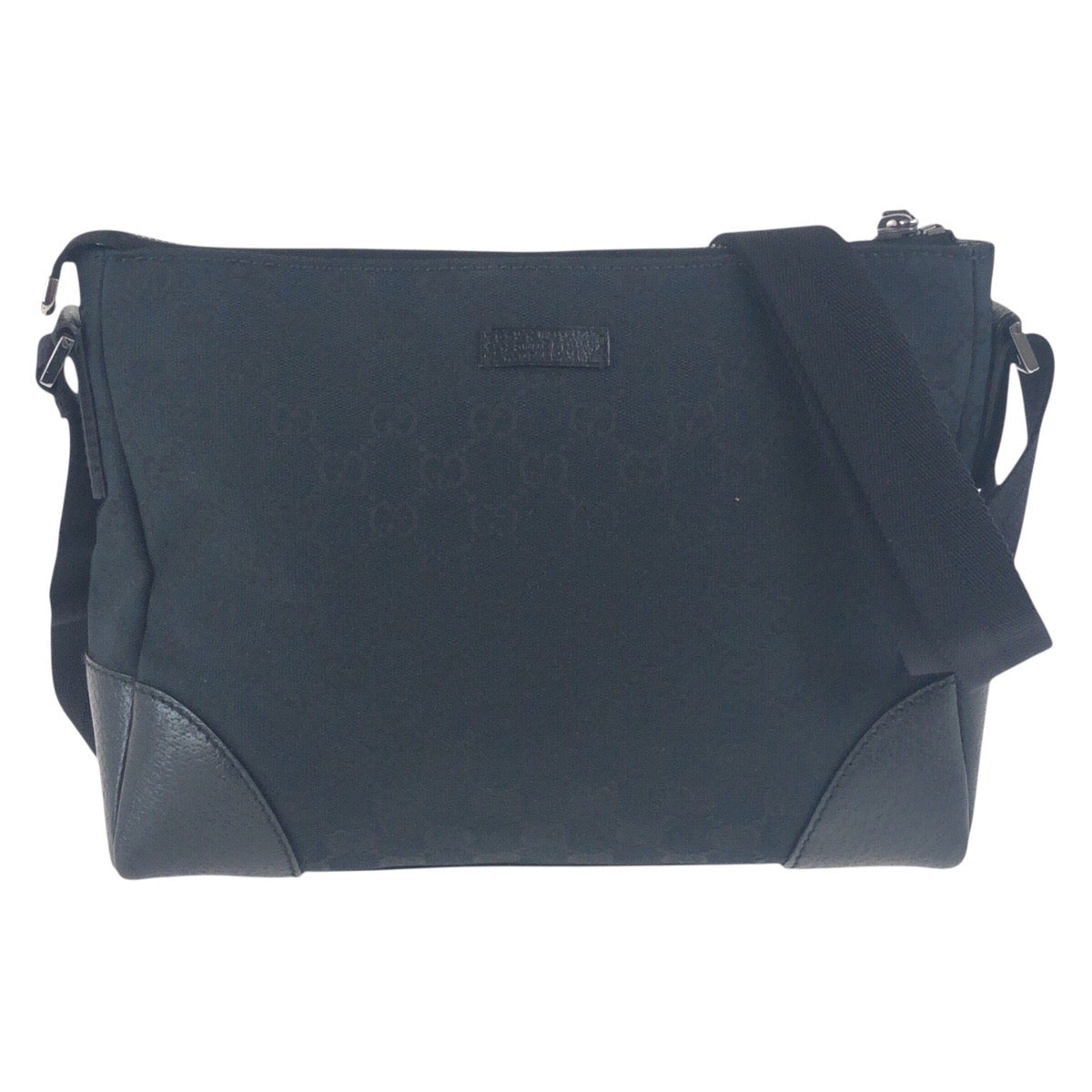 19886
GUCCI グッチ 男女兼用 ブラック 黒 シルバー金具 GGキャンバス / レザー 114273 ショルダーバッグ メッセンジャーバッグ メンズ AB40