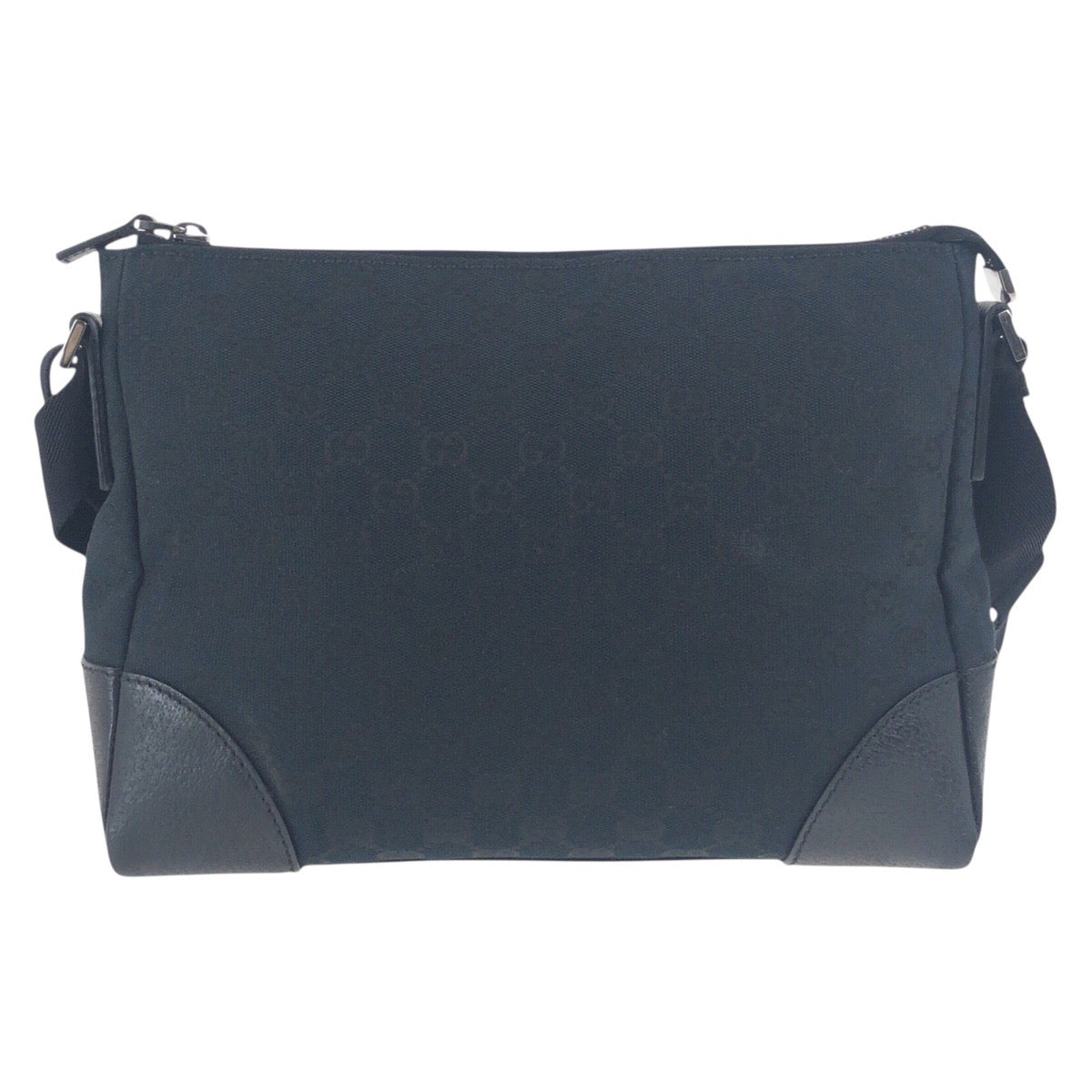 19886
GUCCI グッチ 男女兼用 ブラック 黒 シルバー金具 GGキャンバス / レザー 114273 ショルダーバッグ メッセンジャーバッグ メンズ AB40