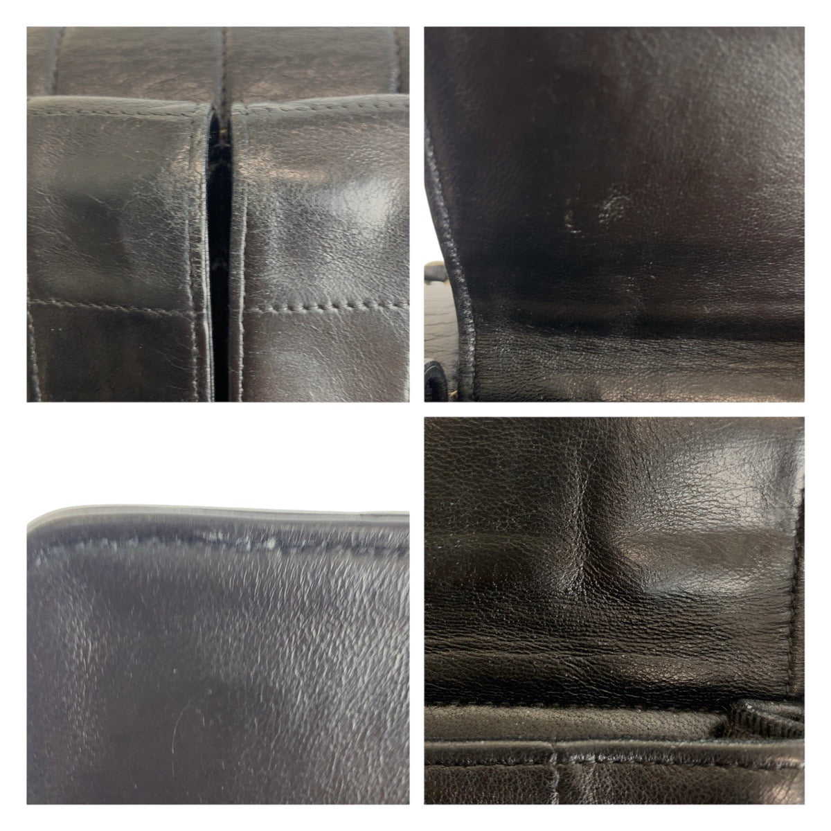 19890
CHANEL シャネル ヴィンテージ チョコバー ブラック 黒 シルバー金具 ラムスキン 6135*** チェーンショルダーバッグ レディース AB138