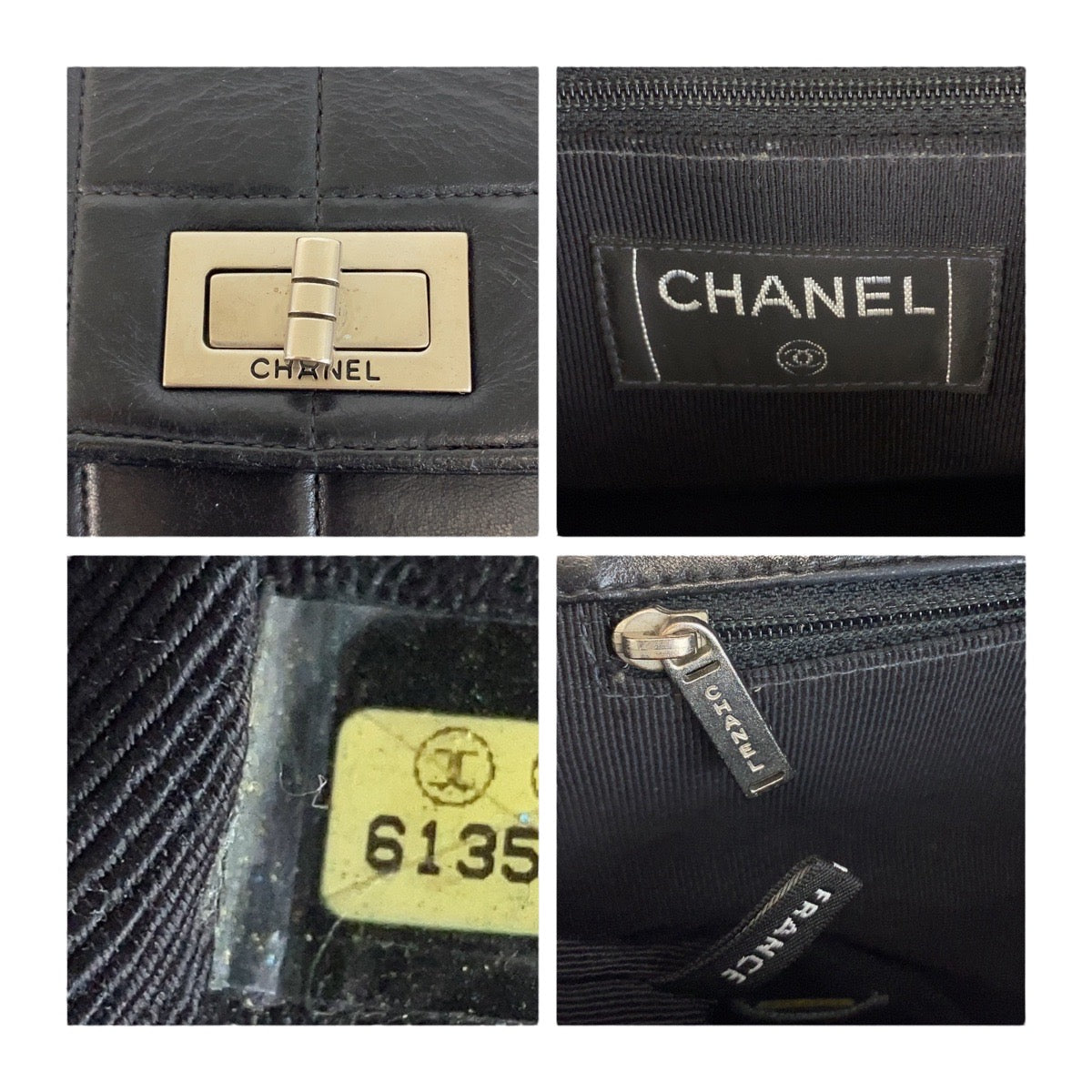 19890
CHANEL シャネル ヴィンテージ チョコバー ブラック 黒 シルバー金具 ラムスキン 6135*** チェーンショルダーバッグ レディース AB138