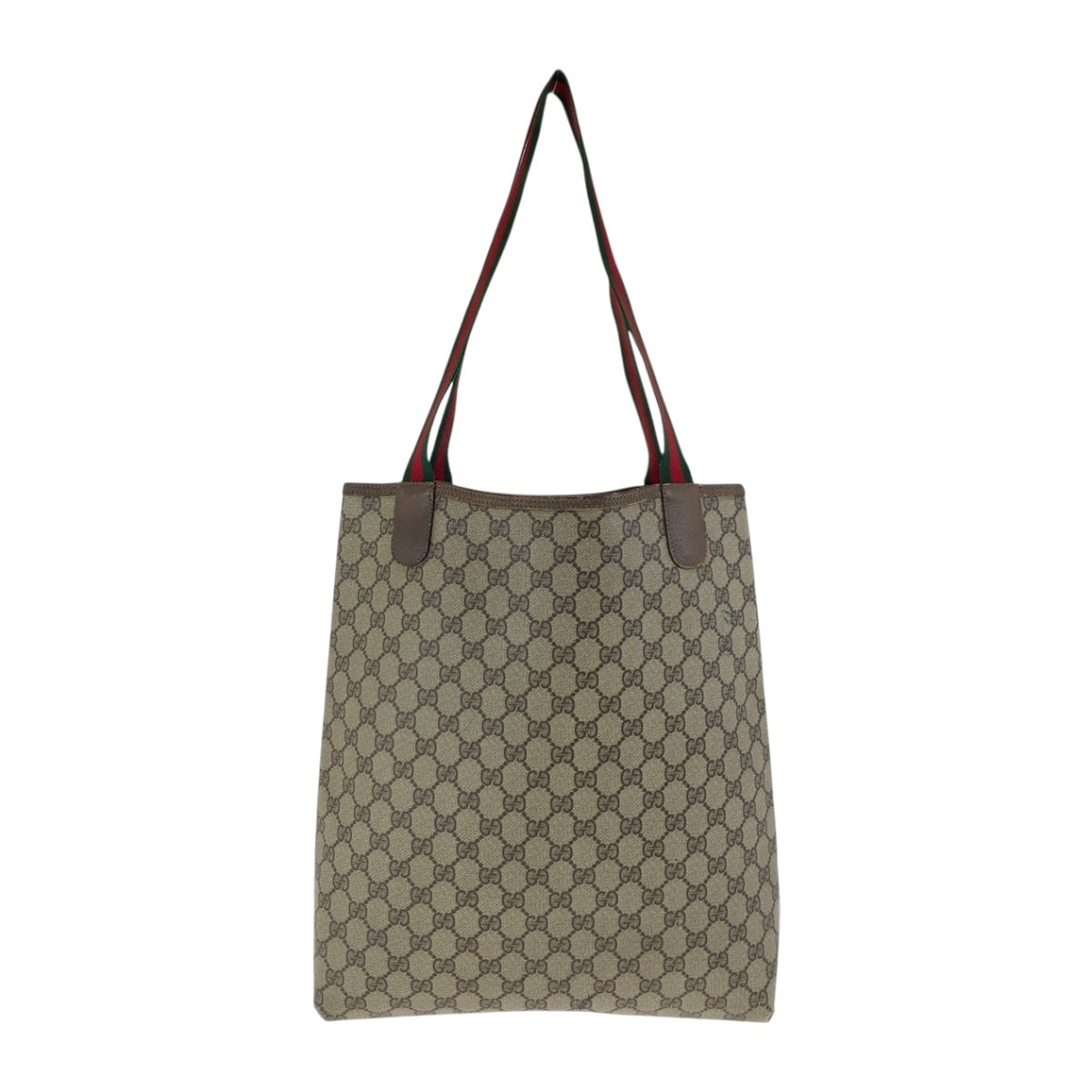 19891
GUCCI Old Gucci Sherry Line Beige Red Green GG Supreme Canvas 39 02 003 Tote Bag Shoulder Bag Ladies AB19