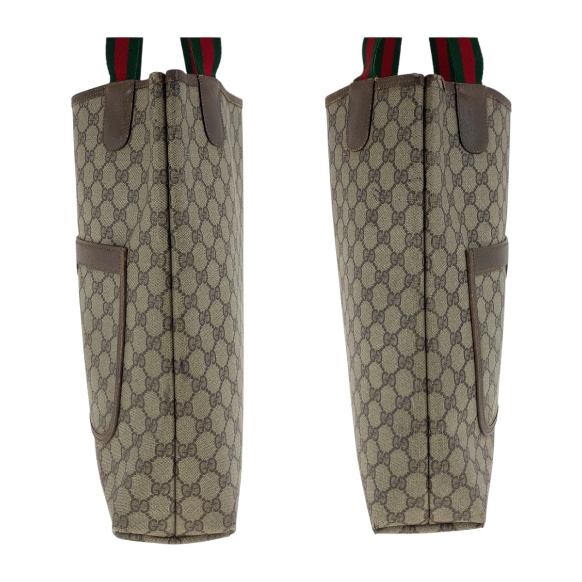 19891
GUCCI Old Gucci Sherry Line Beige Red Green GG Supreme Canvas 39 02 003 Tote Bag Shoulder Bag Ladies AB19
