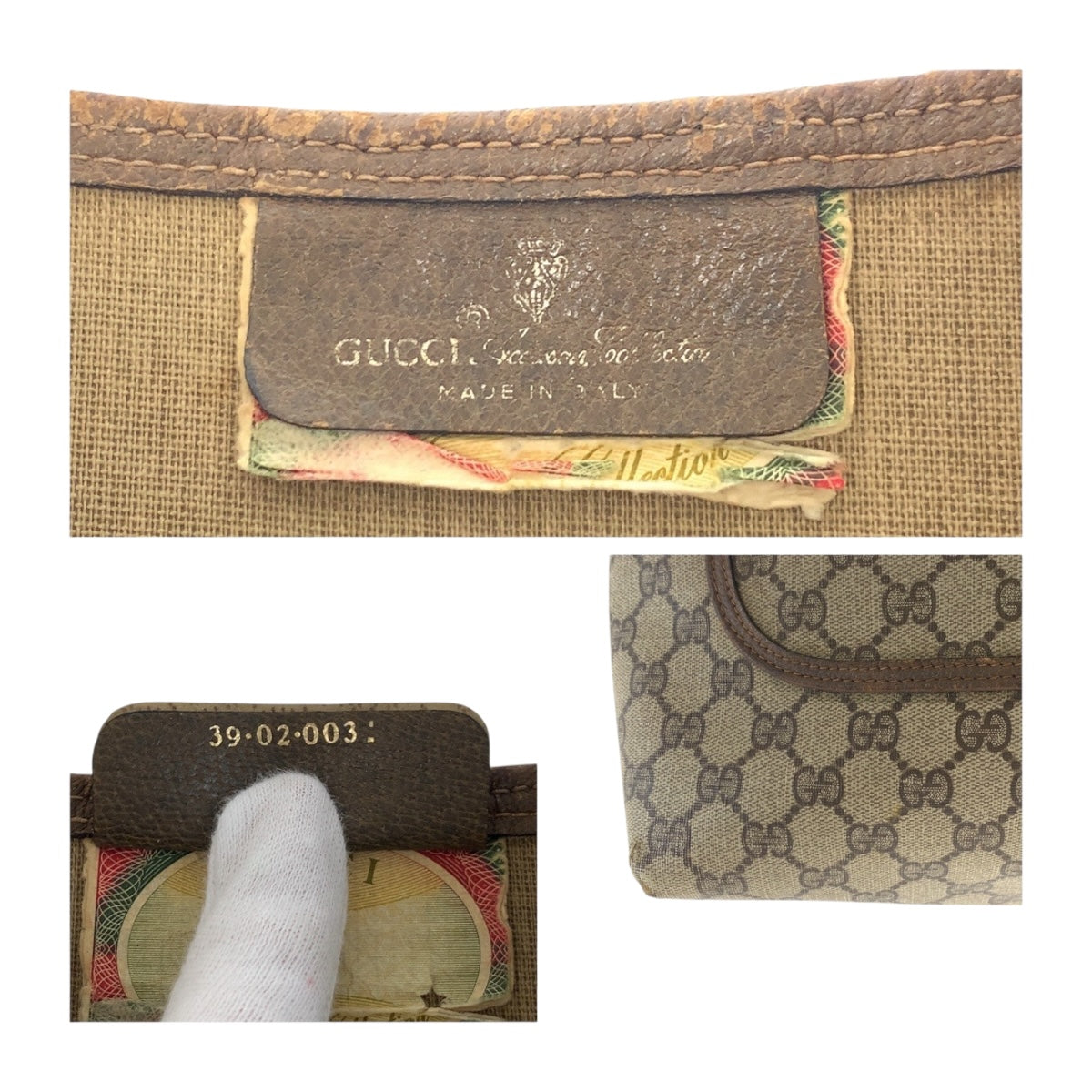 19891
GUCCI Old Gucci Sherry Line Beige Red Green GG Supreme Canvas 39 02 003 Tote Bag Shoulder Bag Ladies AB19