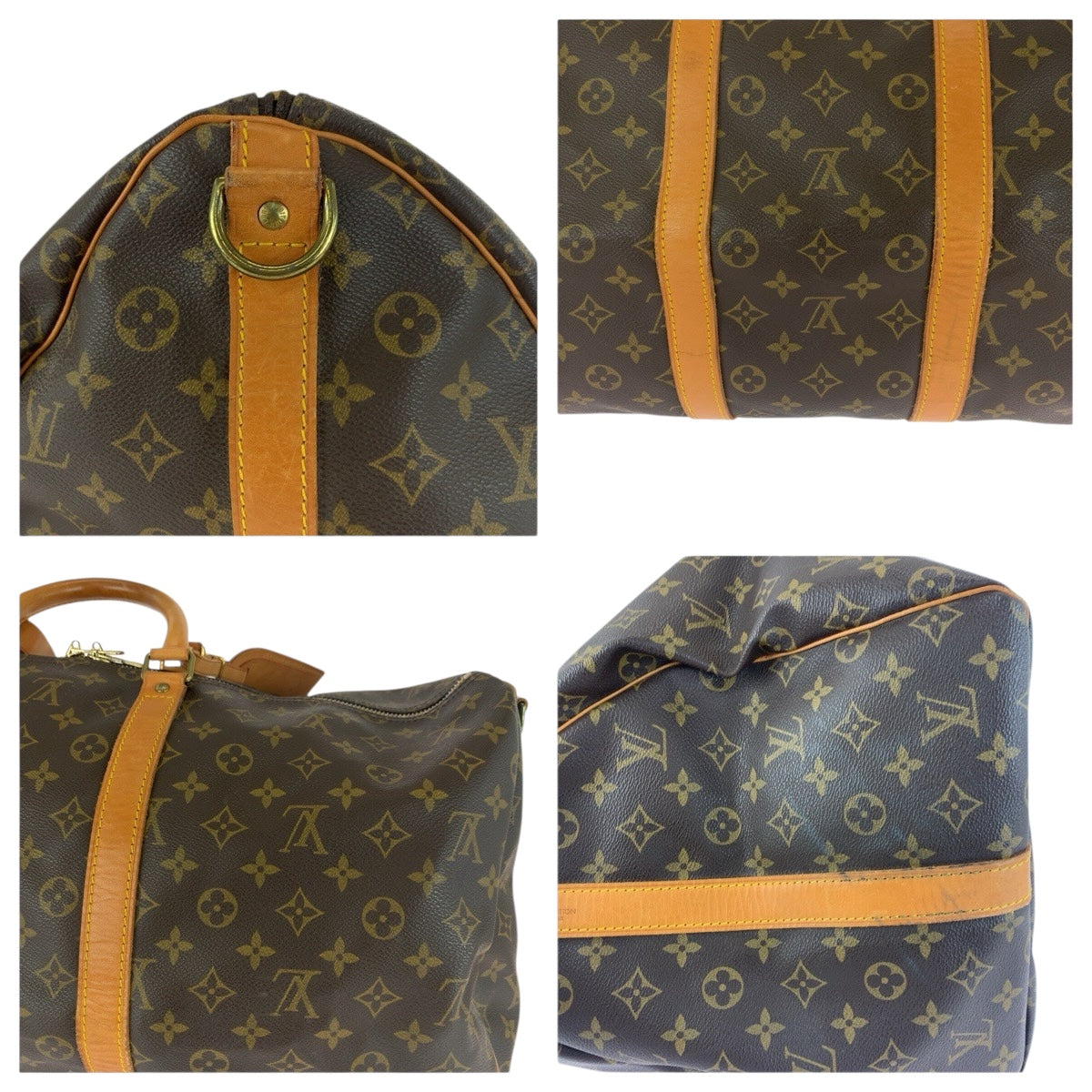 19893
LOUIS VUITTON ルイヴィトン モノグラム キーポル バンドリエール 55 ブラウン ゴールド金具 PVC M41414 ボストンバッグ ショルダーバッグ メンズ AB75