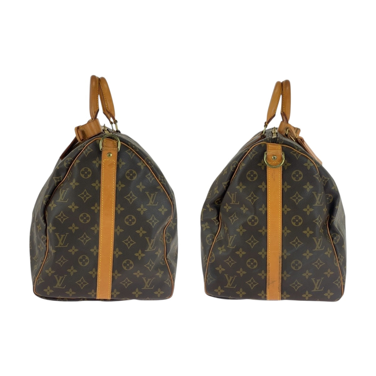 19893
LOUIS VUITTON ルイヴィトン モノグラム キーポル バンドリエール 55 ブラウン ゴールド金具 PVC M41414 ボストンバッグ ショルダーバッグ メンズ AB75