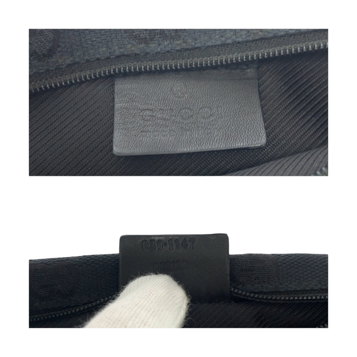 19896
GUCCI Black Silver Hardware GG Canvas 039 1147 Handbag Accessory Pouch Women's A41