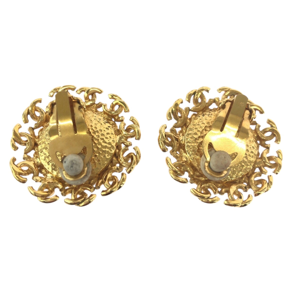 19898
CHANEL シャネル ヴィンテージ ココマーク ゴールド メッキ イヤリング 95 A刻印 レディース ABP55