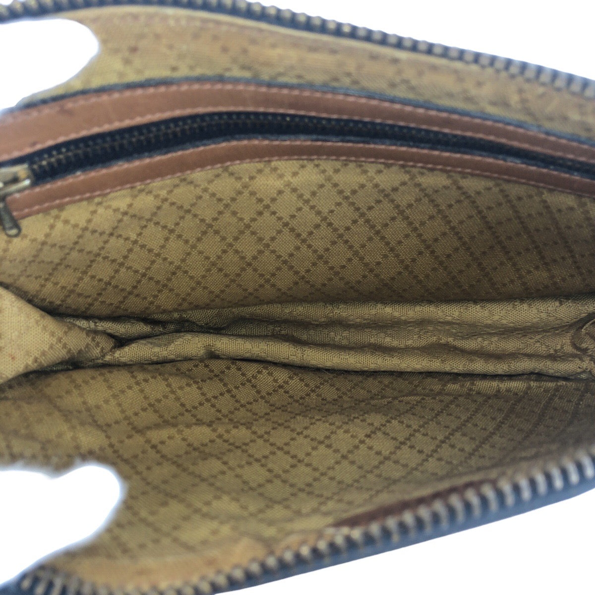 19906
GUCCI グッチ ヴィンテージ オールドグッチ シェリーライン ブラック 黒 ブラウン ゴールド金具 GGキャンバス / レザー ショルダーバッグ レディース AB45