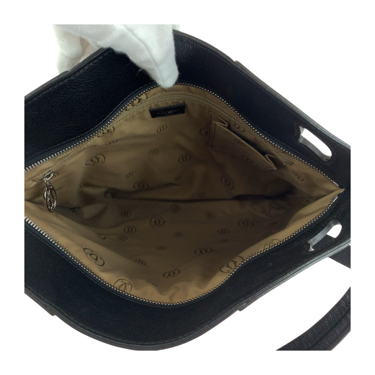 19912
CARTIER カルティエ マルチェロ ブラック 黒 シルバー金具 レザー ショルダーバッグ 2way レディース ABP48