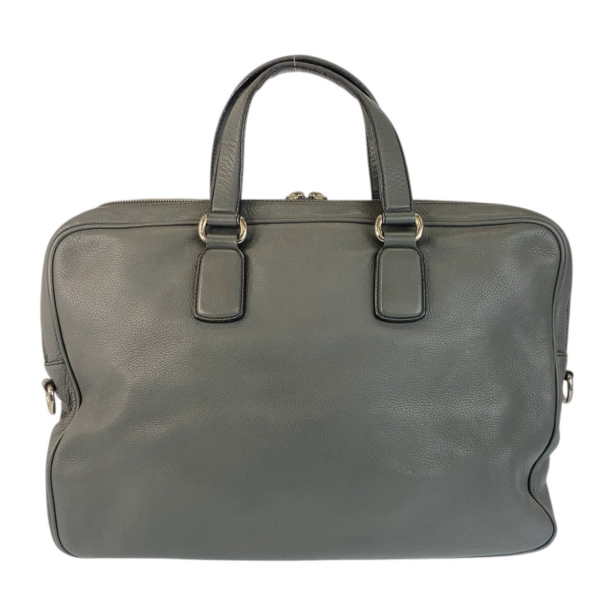 19913
GUCCI Soho Gray Silver Hardware Leather 322057 Business Bag Shoulder Bag Briefcase 2WAY Men's AB59