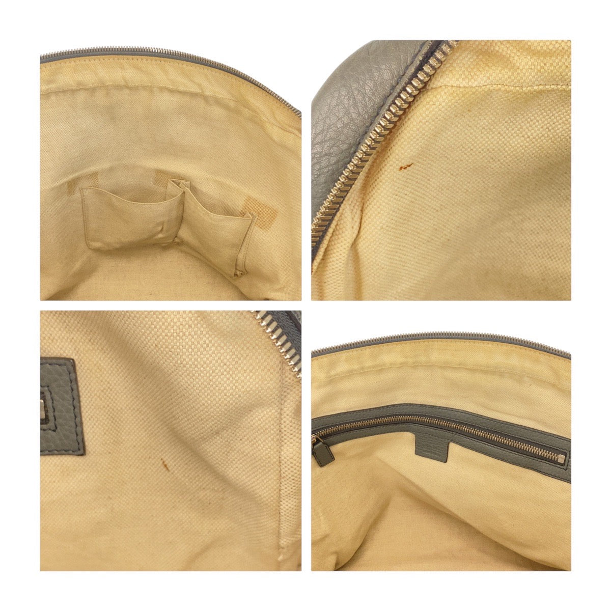 19913
GUCCI Soho Gray Silver Hardware Leather 322057 Business Bag Shoulder Bag Briefcase 2WAY Men's AB59