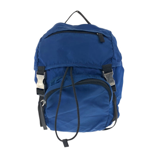 19915
PRADA プラダ テスート 三角ロゴプレート ブルー シルバー金具 ナイロン リュックサック バックパック レディース AB38