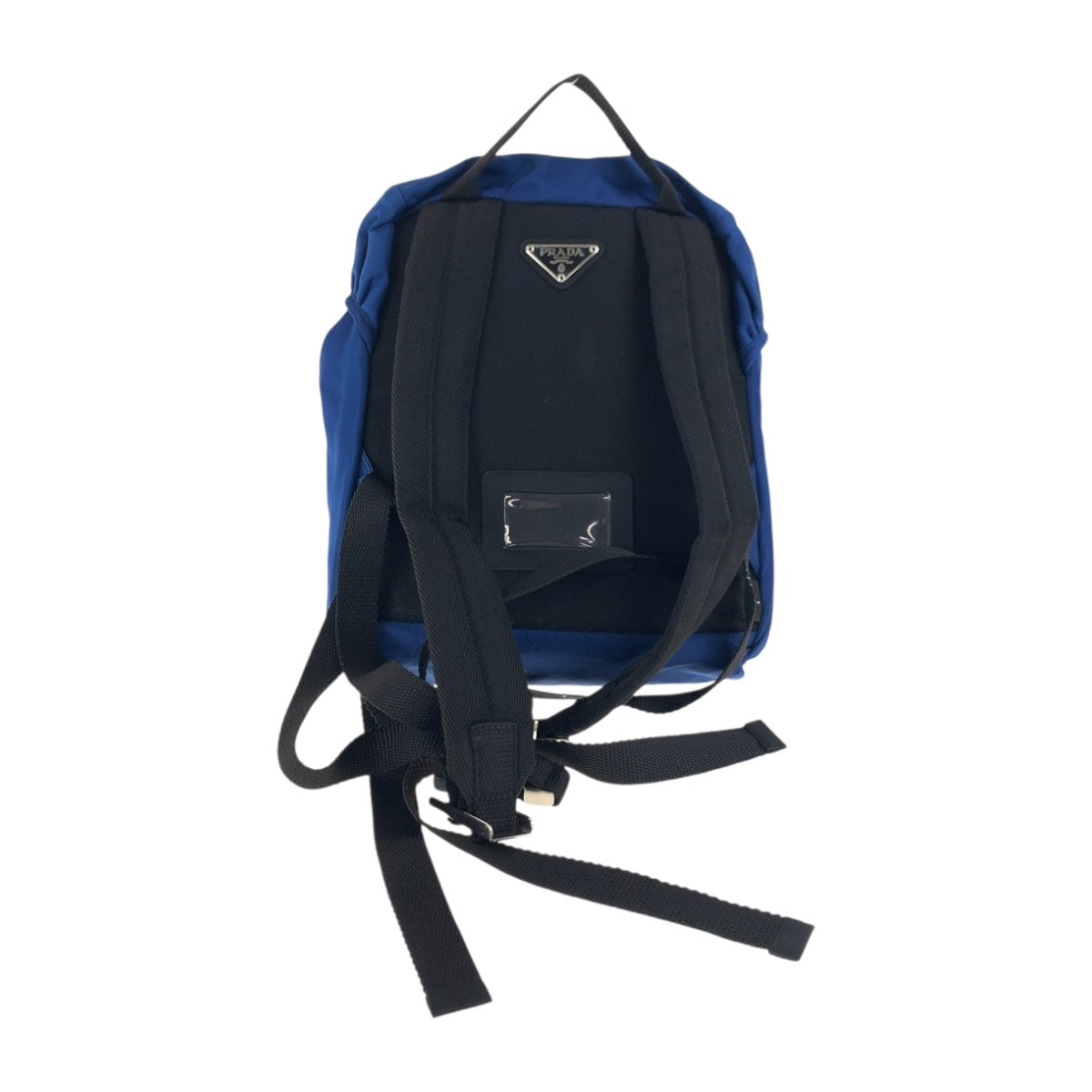 19915
PRADA プラダ テスート 三角ロゴプレート ブルー シルバー金具 ナイロン リュックサック バックパック レディース AB38