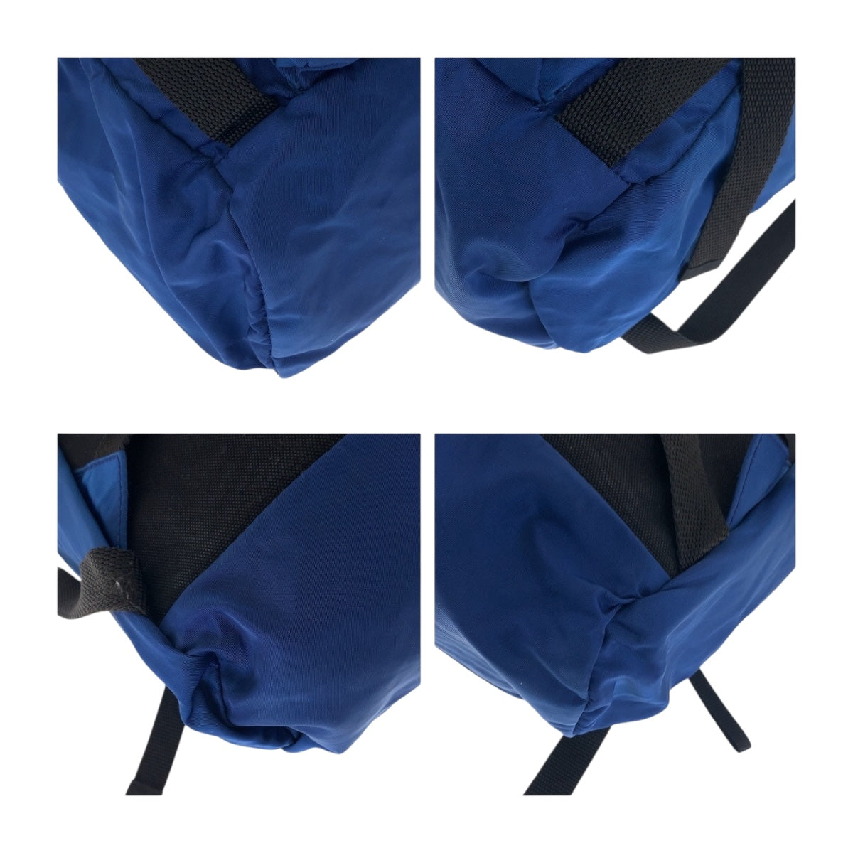 19915
PRADA プラダ テスート 三角ロゴプレート ブルー シルバー金具 ナイロン リュックサック バックパック レディース AB38