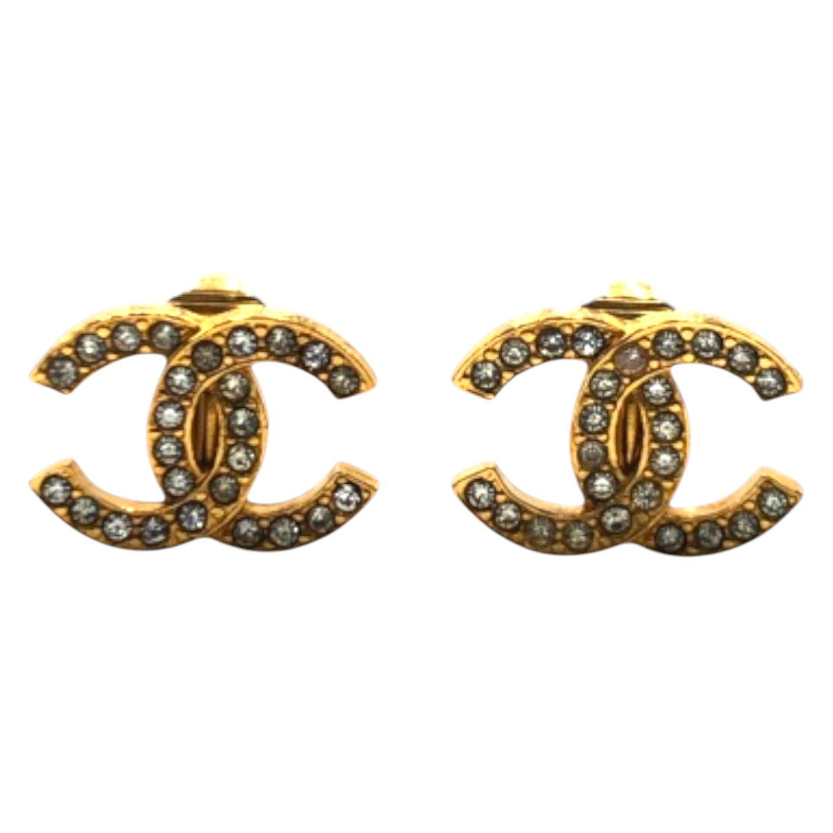 19916
CHANEL シャネル ヴィンテージ CCマーク ゴールド メタル イヤリング レディース AB41