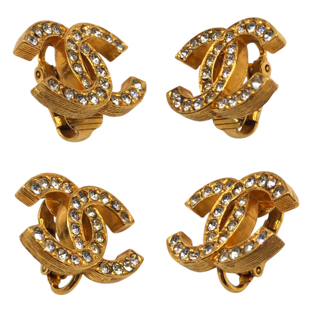 19916
CHANEL シャネル ヴィンテージ CCマーク ゴールド メタル イヤリング レディース AB41